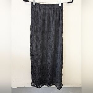 Skirt Black  Maxi  Elastic Waist Crinkle Fabric Grunge Bohemian Size XS NWT